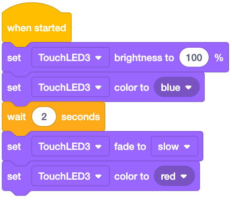 When touching color () Block