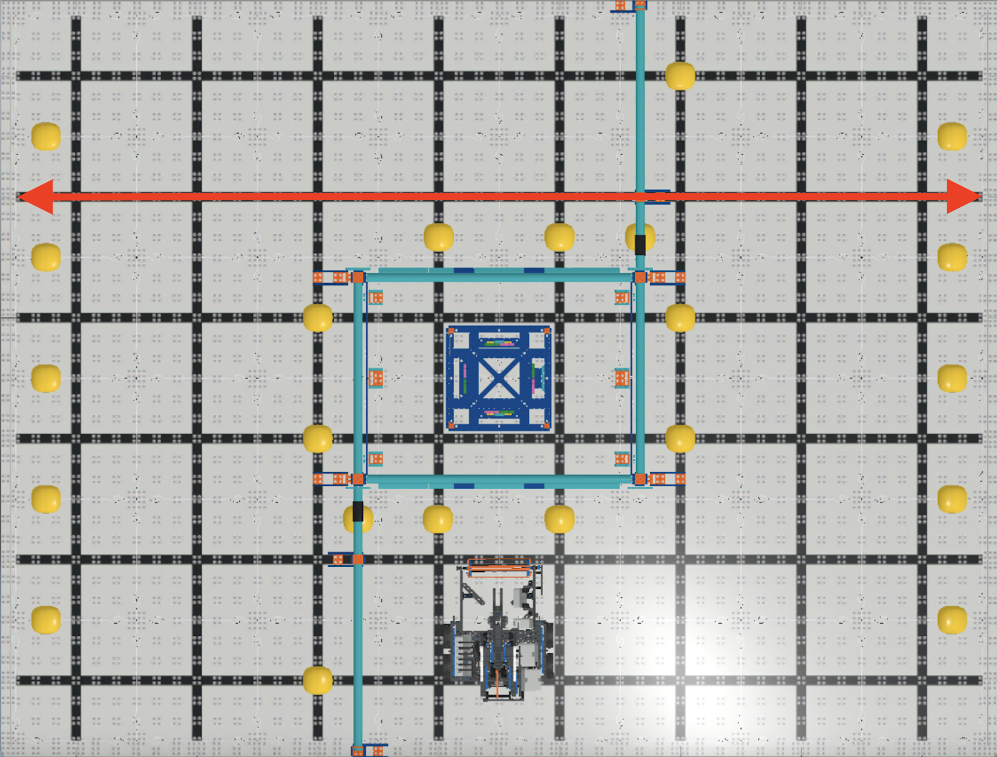 Screenshot of VEXcode VR interface showcasing the coding environment used for the VIQC Pitching In (2021-2022) challenge, featuring block-based and text-based coding options for programming a virtual robot.