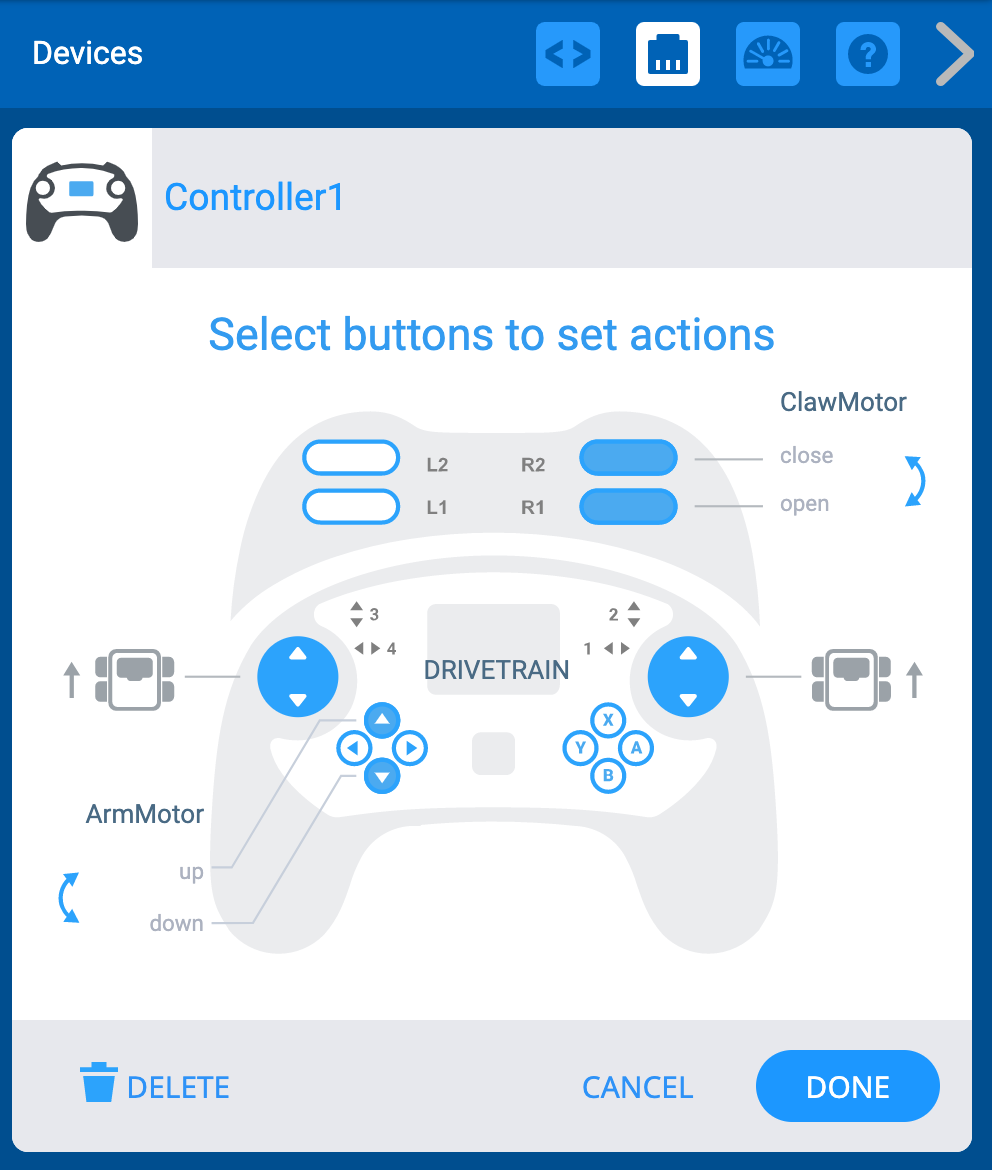 Vex tank control store code