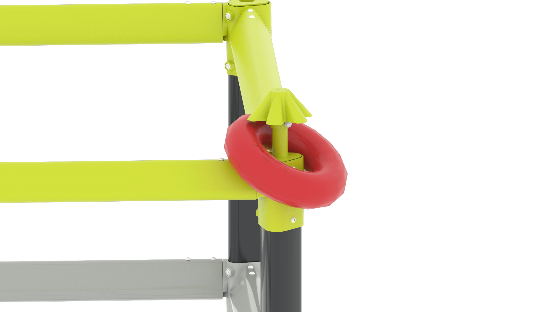Schéma présentant les composants et les caractéristiques de conception d'un robot de compétition V5, illustrant les pièces clés et leurs fonctions dans la structure du robot.