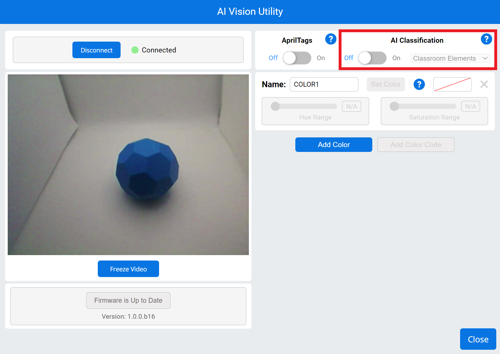 Using AI Classifications with the AI Vision Sensor – VEX Library