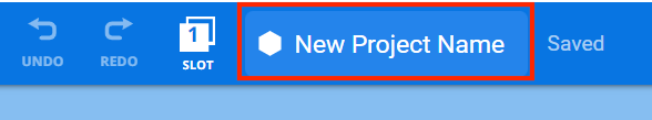 VEXcode V5 project name dialog box in the Toolbar reads New Project Name.