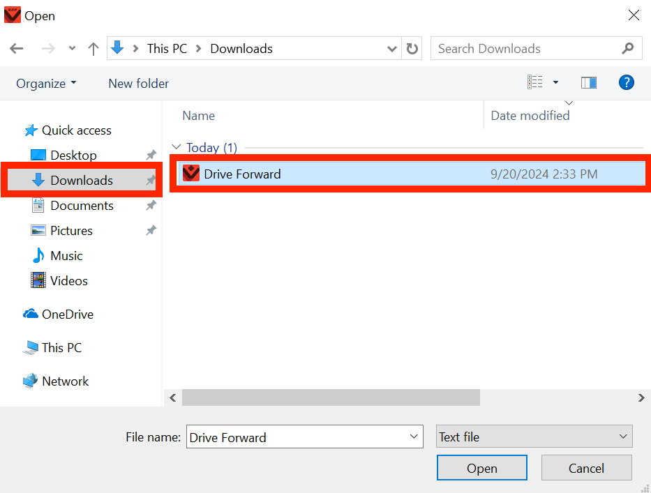 Previously saved VEXcode EXP project is visible from the device's files and is highlighted.