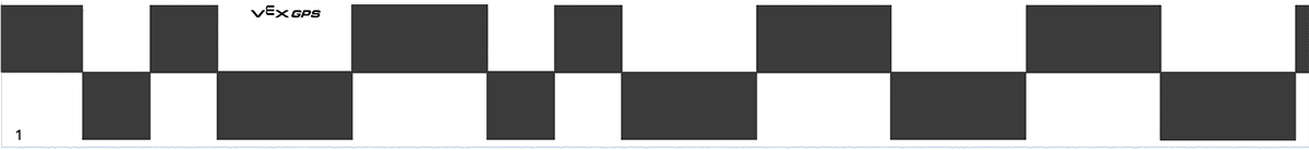 Section of the GPS Field Code is shown as an example, it consists of two rows of black and white rectangles of varying widths.