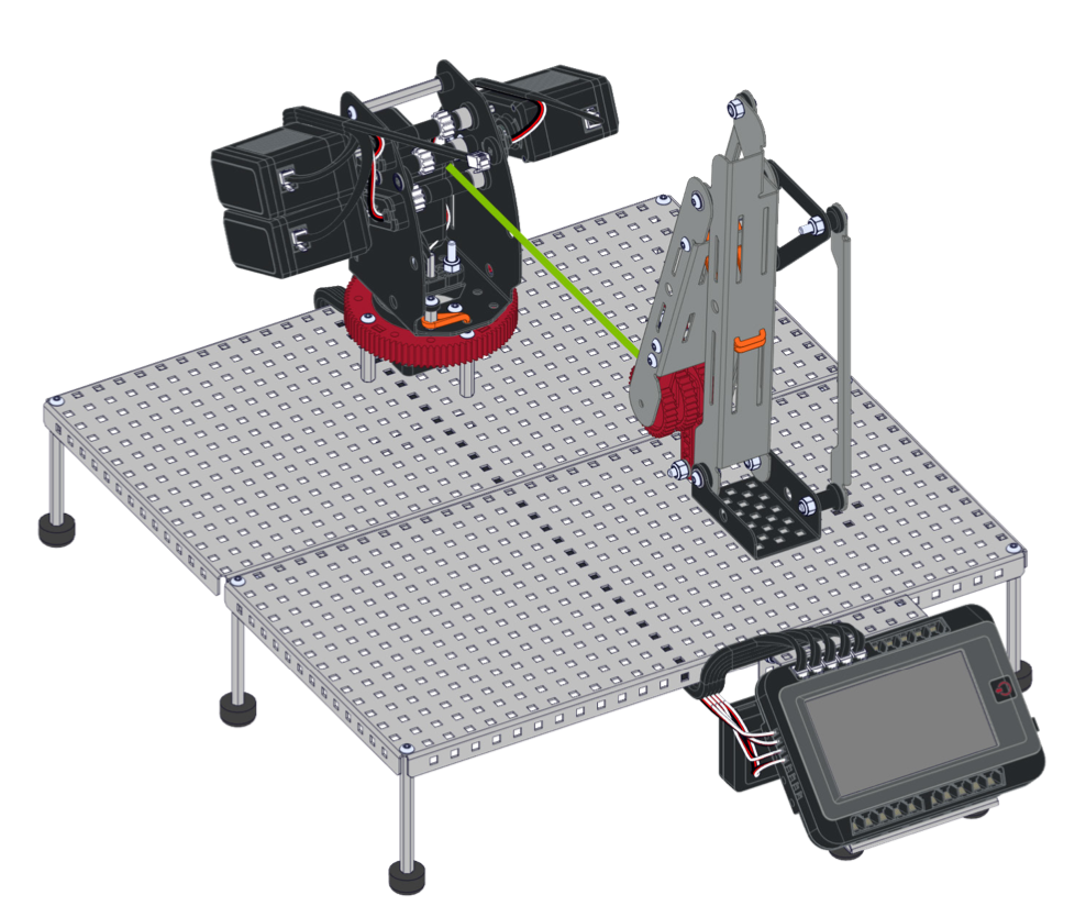Capture d'écran des instructions de configuration de la cellule de travail V5, illustrant les composants clés et les connexions pour la configuration du système VEX V5 dans un contexte d'enseignement professionnel et technique.