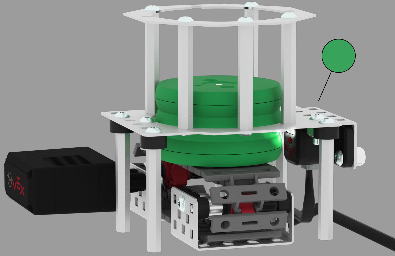Schéma illustrant la configuration de la cellule de travail V5 avec des composants de détection de capteur optique, y compris les pièces étiquetées et les connexions pour une intégration efficace dans un environnement CTE (enseignement professionnel et technique).