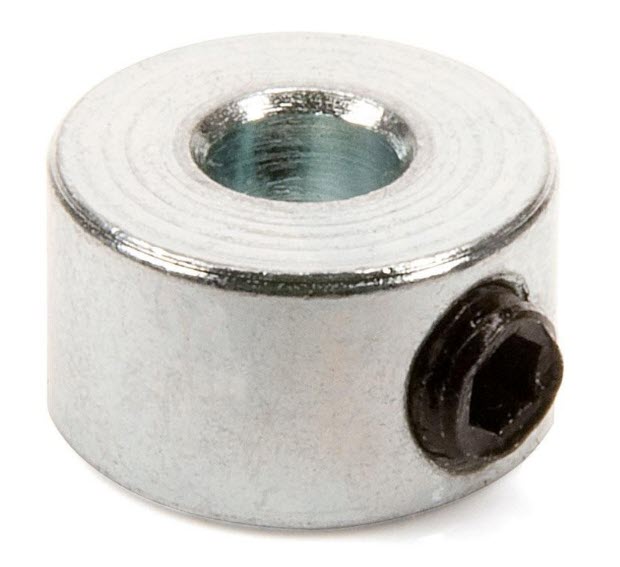 Primer plano de un collar de eje utilizado en la configuración de la Célula de Trabajo V5 para CTE (Educación Profesional y Técnica), mostrando su diseño y características funcionales.