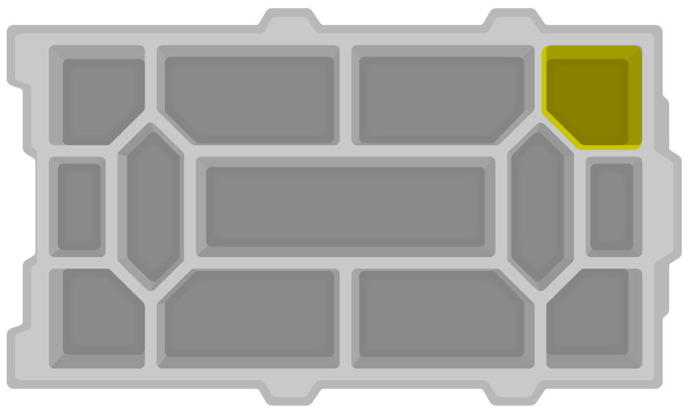 CTE (karjeras un tehniskās izglītības) V5 Workcell krātuves iestatīšanas diagramma, kas ilustrē komponentu izvietojumu un organizāciju darba šūnā efektīvai lietošanai un pieejamībai.