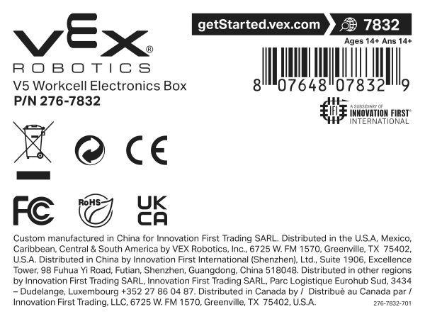 CTE (職業技術教育) 向けの Workcell Electronics Box コンポーネントの画像。さまざまな電子要素やツールを含む V5 Workcell パーツの整理された保管を示しています。