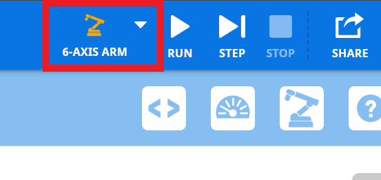 Diagrama de una configuración de firmware de brazo de 6 ejes para CTE (educación profesional y técnica), que ilustra las conexiones y los componentes involucrados en la configuración.