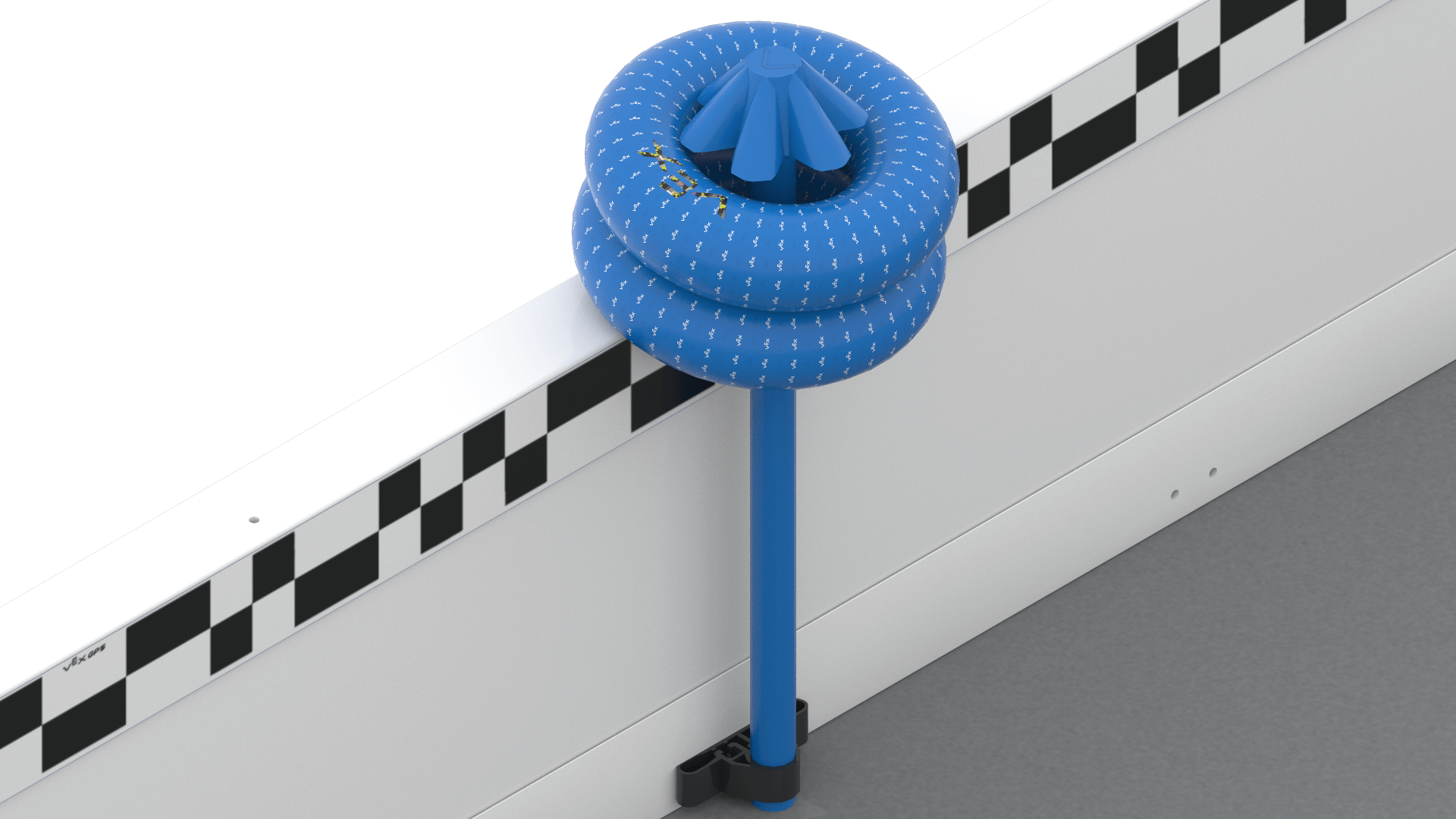 Diagrama que ilustra los componentes y la estructura de un robot de competición V5, mostrando varias partes como motores, sensores y elementos estructurales, relevantes para la descripción de la categoría V5.