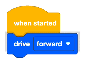 Captura de tela da interface do tutorial do VEX IQ Blocks, mostrando blocos de programação e opções para construir e controlar robôs, com o objetivo de ajudar educadores e alunos a aprender conceitos de robótica usando a plataforma VEX IQ.