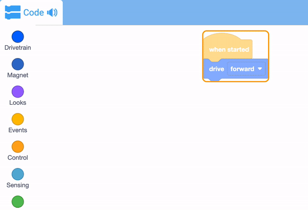 Screenshot dell'interfaccia del tutorial VEX IQ Blocks, che illustra blocchi di programmazione e funzionalità per la robotica educativa, ideato per aiutare i principianti ad apprendere concetti di codifica e a realizzare progetti con la piattaforma VEX IQ.