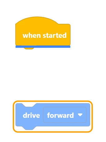 Captura de tela da interface do tutorial do VEX IQ Blocks, mostrando blocos de programação e elementos de codificação projetados para robótica educacional, voltados para iniciantes e educadores na comunidade VEX IQ.