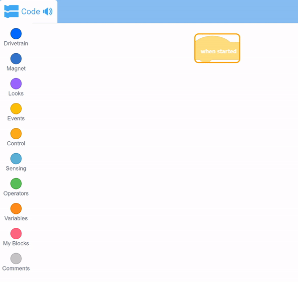 Schemat ilustrujący interfejs programistyczny VEX IQ Blocks, prezentujący różne bloki programistyczne i ich funkcje w projektach z zakresu robotyki edukacyjnej.