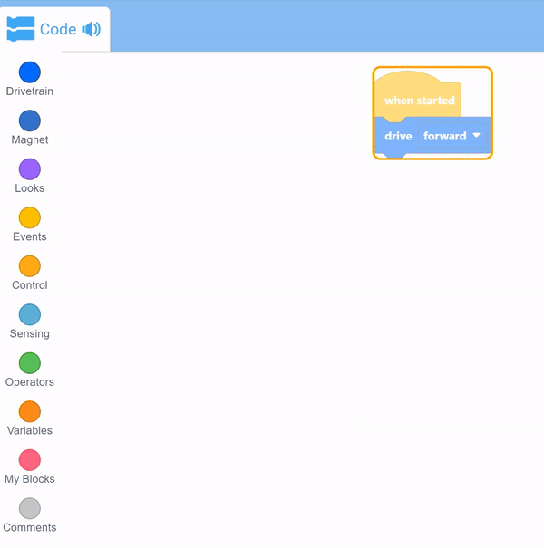 Ảnh chụp màn hình giao diện hướng dẫn VEX IQ Blocks, giới thiệu các khối lập trình được sử dụng để tạo hành vi cho robot, dành cho người mới bắt đầu học về robot.