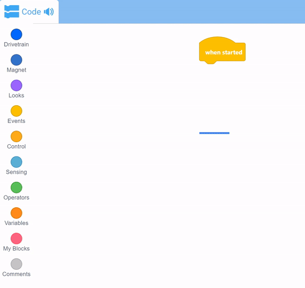 Ảnh chụp màn hình hướng dẫn về VEX IQ Blocks, giới thiệu các khối lập trình và thành phần giao diện để tạo ra hành vi của robot, nhằm mục đích giáo dục cho người mới bắt đầu học về robot.