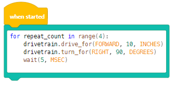 Diagrama que ilustra varios bloques V5 utilizados en la programación robótica, mostrando sus funciones y conexiones en un formato tutorial para una mejor comprensión de la codificación basada en bloques V5.