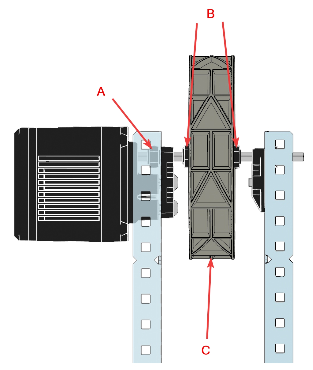 V5 ロボット コンポーネントの組み立てのヒントを示す図。構築プロセスを支援するために、さまざまな部品とその接続を示しています。