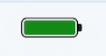 Groen batterijpictogram dat aangeeft dat de batterij vol is.