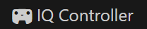 Device Picker icon is highlighted on the VS Code toolbar. In this example it shows a Controller icon and it reads IQ Controller.