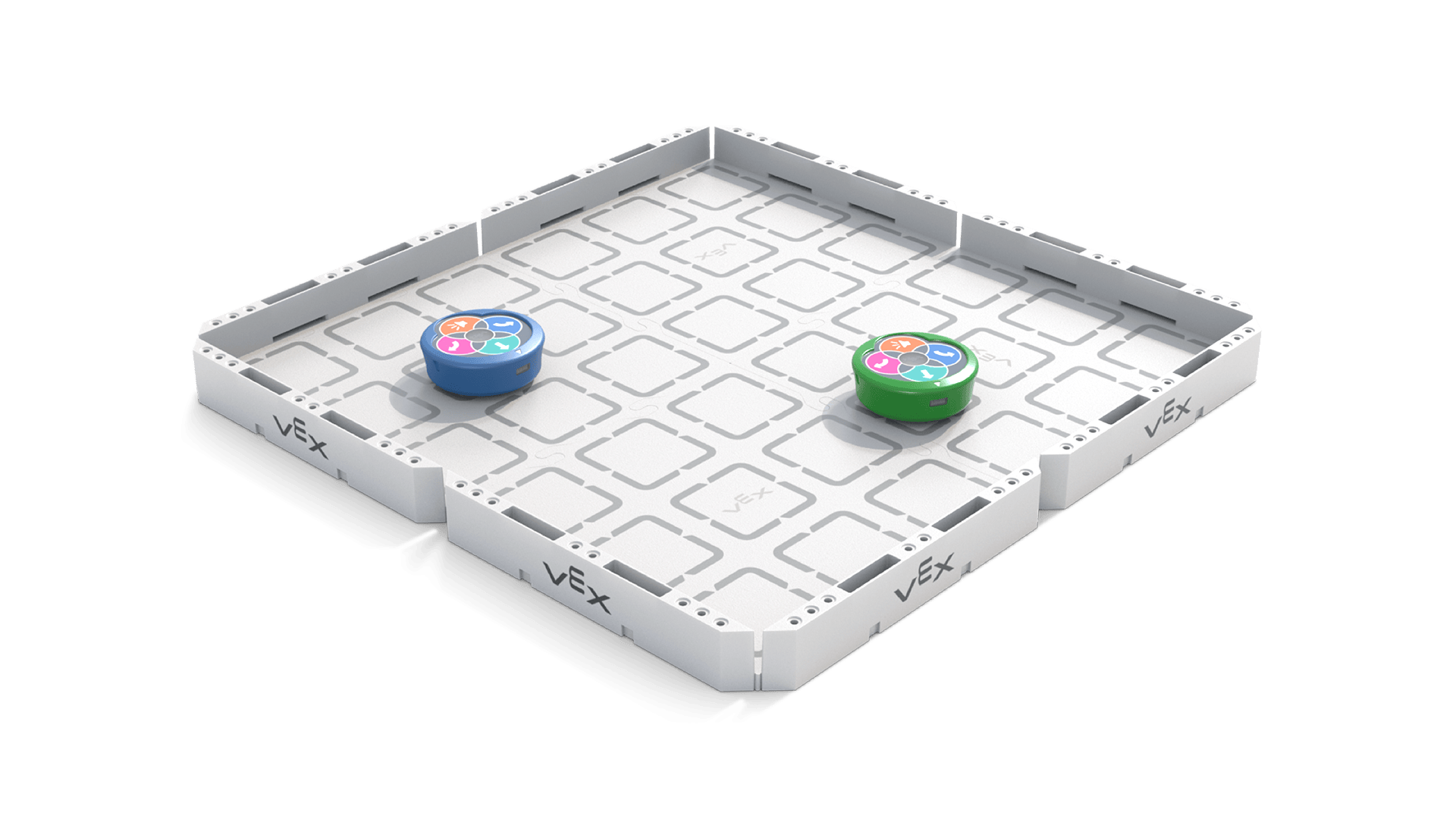 2 robots VEX 123 sur un terrain 123.