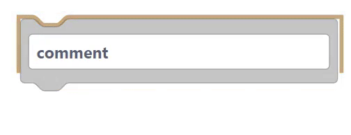 The cursor bar is selecting the Comment block and then changes to select the text field inside of it.