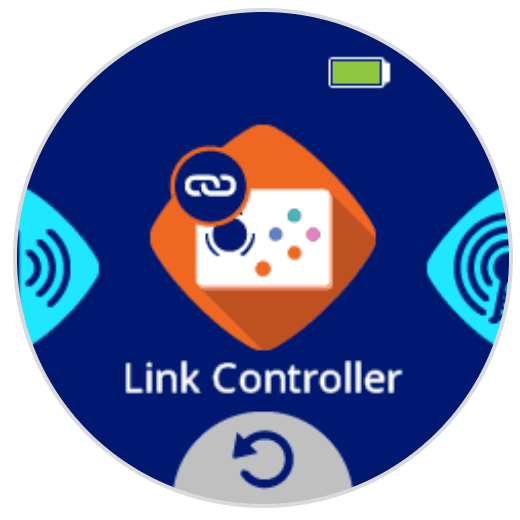 AIM Screen with an icon showing the one stick controller and a link image to the top left of the controller. The label Link Controller is beneath the icon.