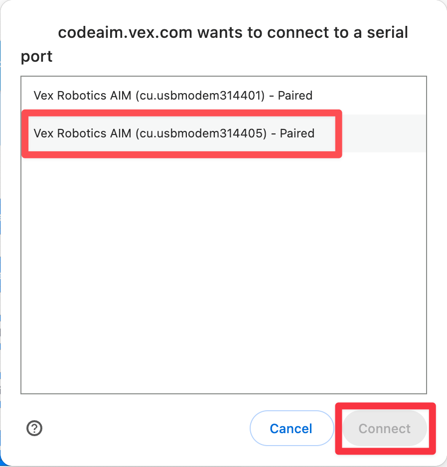 Window for choosing the Brain with the higher ID number on macOS and Chromebook devices. The higher ID number option is highlighted.