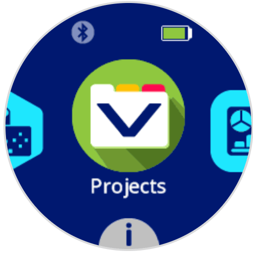 หน้าจอ AIM ที่มีไอคอนโฟลเดอร์อยู่ตรงกลางซึ่งมีข้อความว่า โปรเจ็กต์ อยู่ด้านล่าง