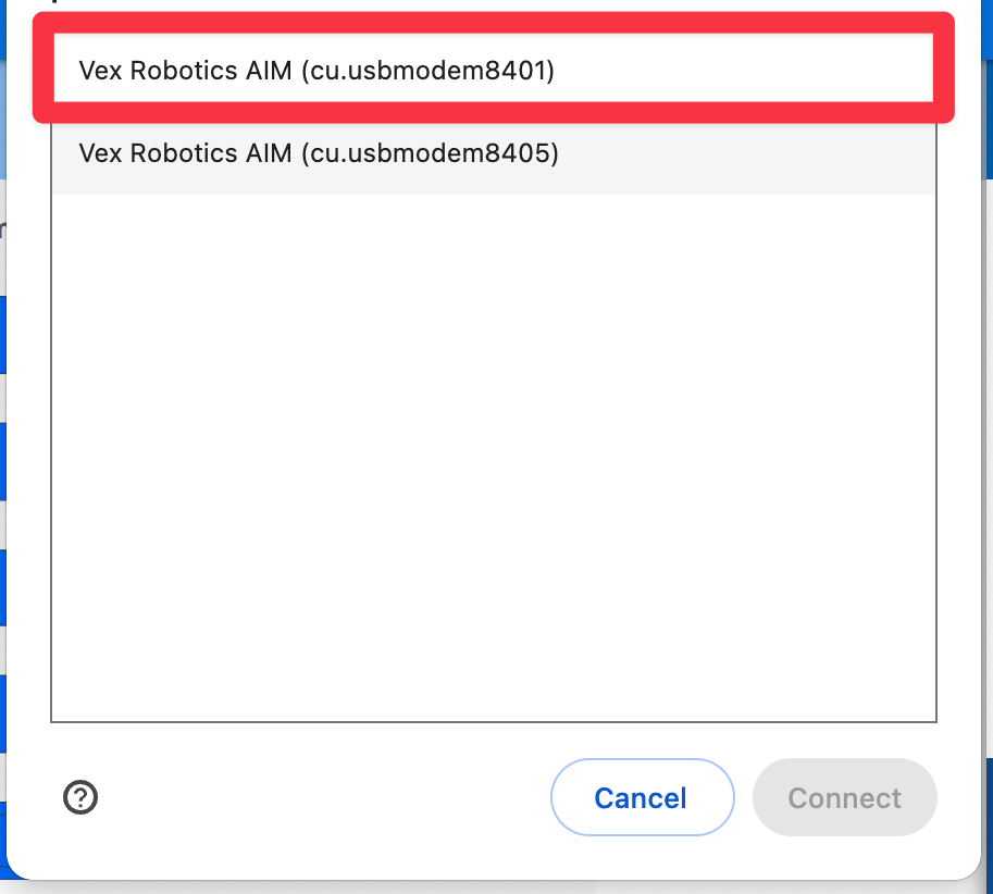 Қолжетімді роботтар тізімінен ЕҢ ТӨМЕН ID нөмірі бар роботты таңдаңыз. Ең төменгі идентификатор нөмірі қызыл жолақта бөлектеледі.