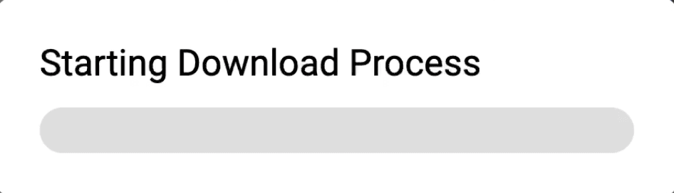 Se muestra una barra de progreso que dice Iniciando proceso de descarga.