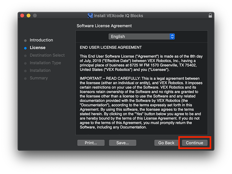 Mac And Macos Install Vexcode Blocks Vex Iq Knowledge Base