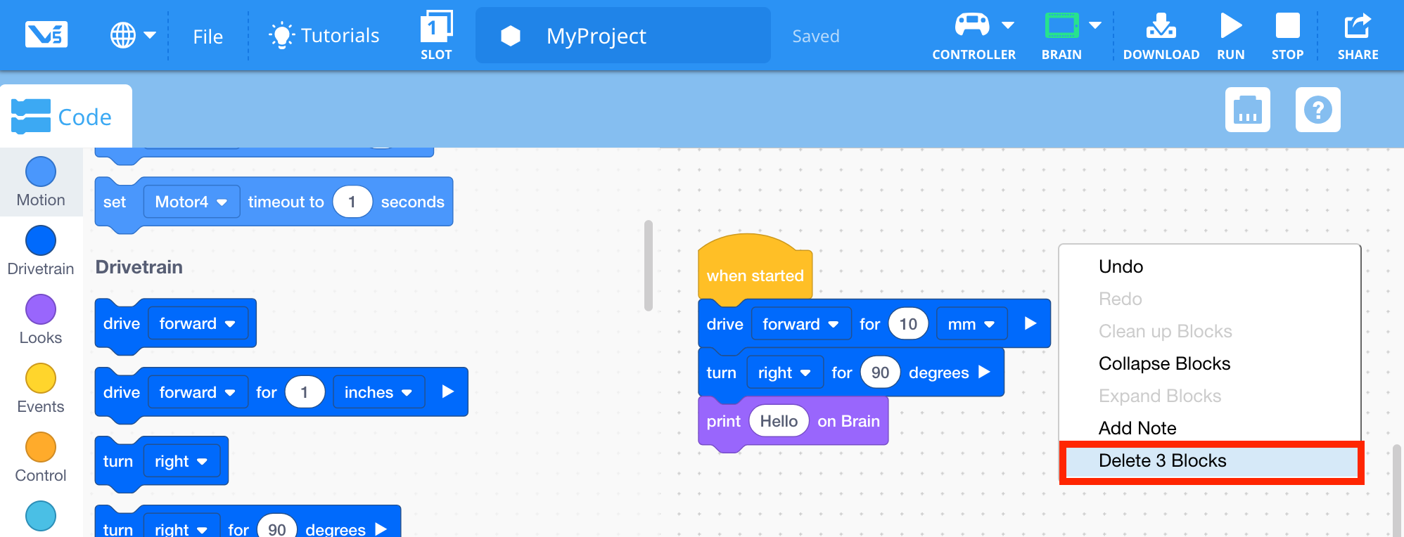 Delete a Block Tutorials Knowledge Base