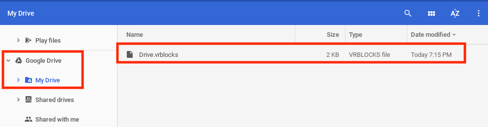 Google Drive-venster