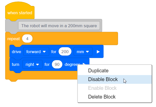 disable block