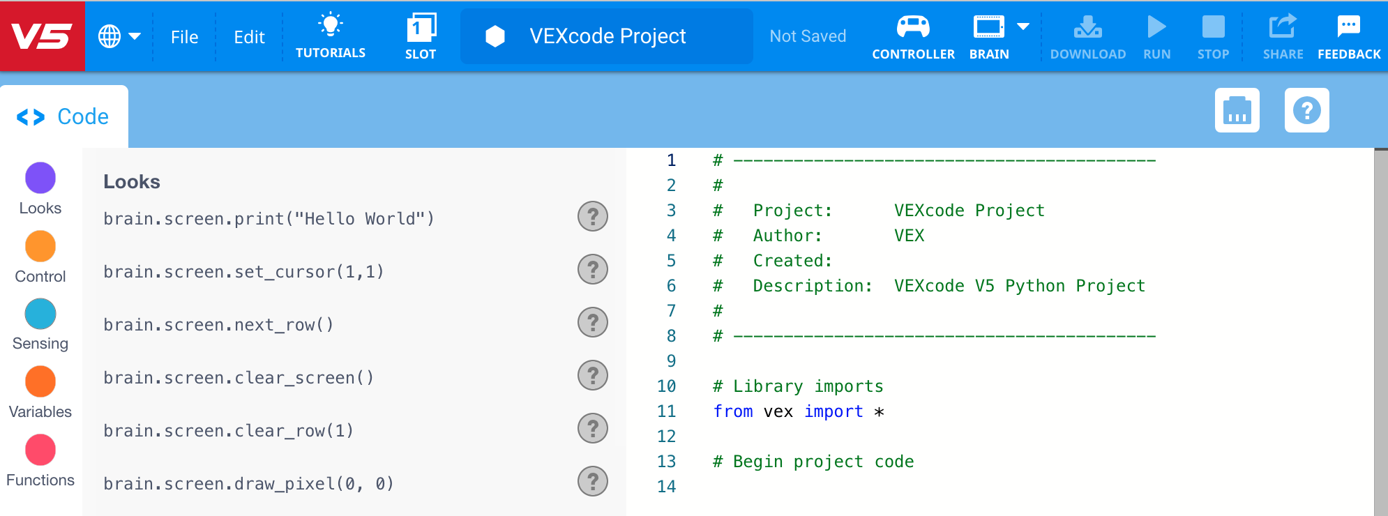 vex robotics python