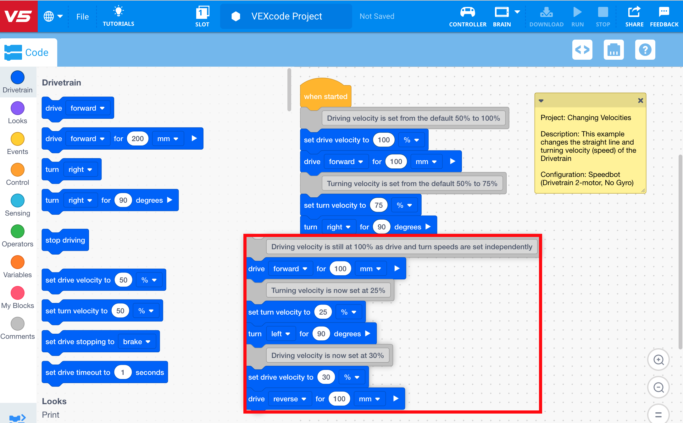 vex robotics v5 programming