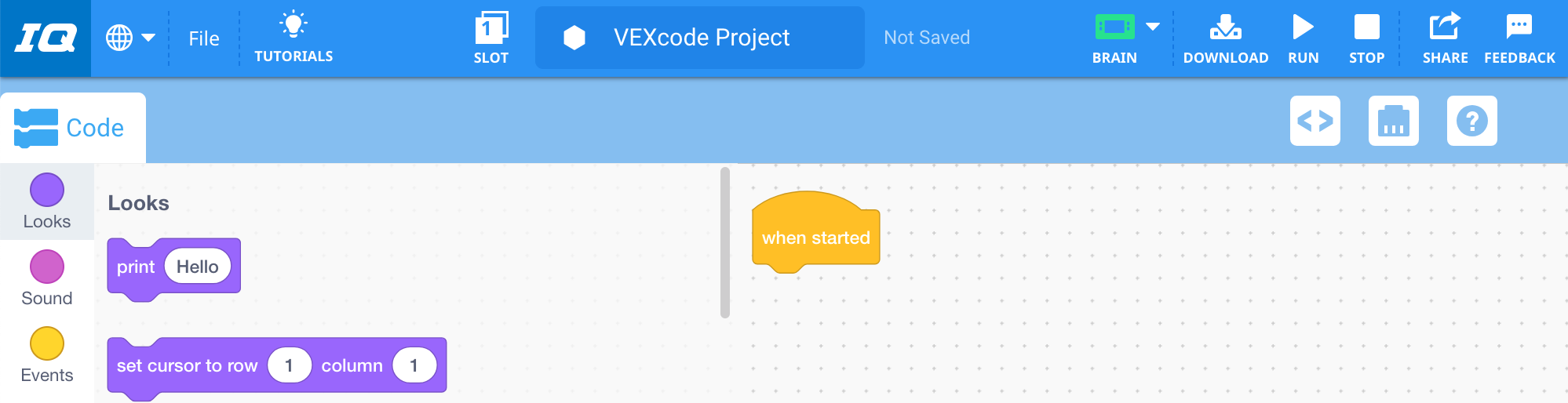 Indítsa el a VEXcode-ot