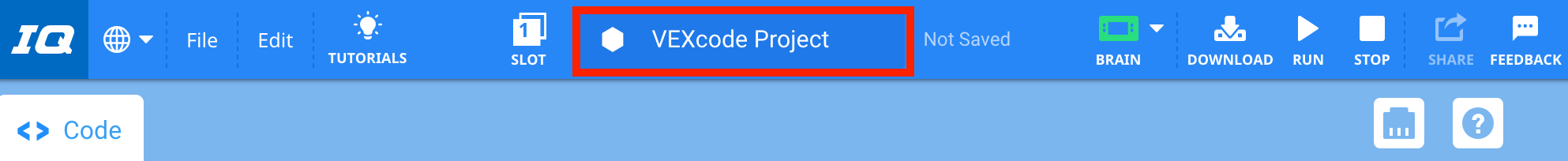 Project name window