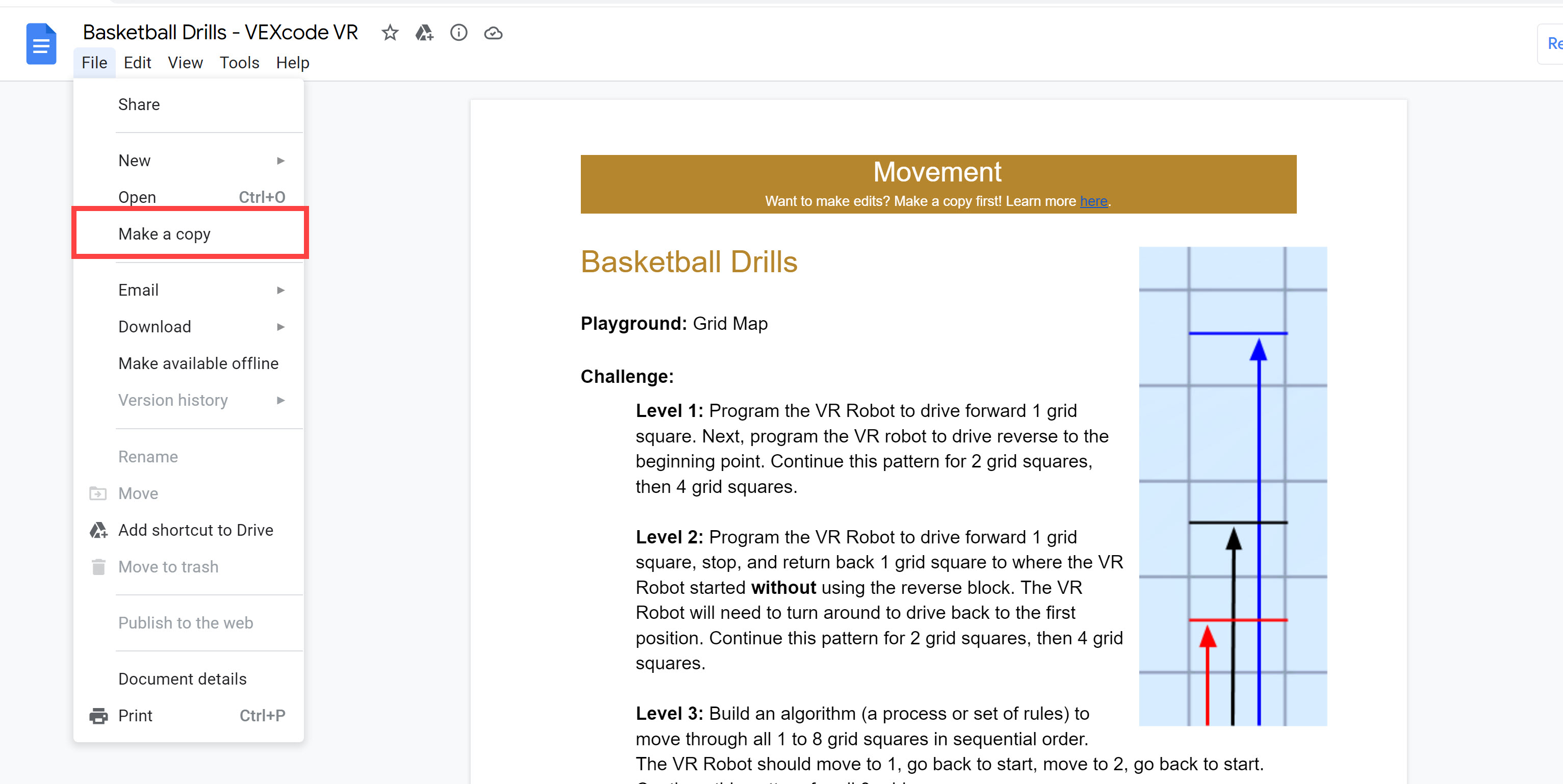 Customizing Resources Using Google Drive for VEX GO – VEX Library