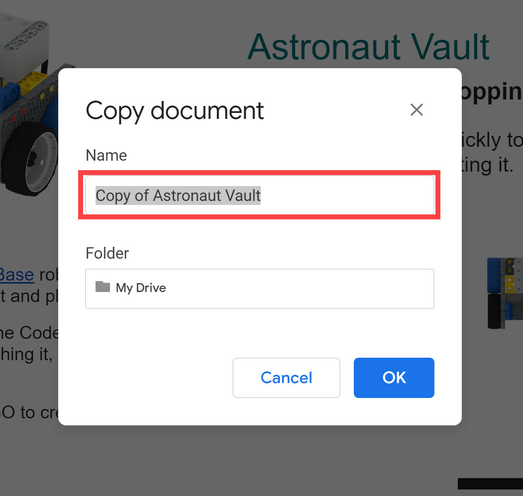 Customizing Resources Using Google Drive for VEX GO – VEX Library