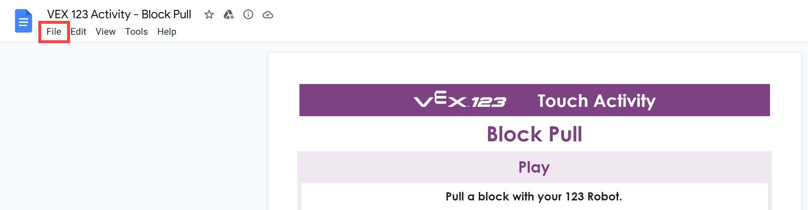 Customizing Resources Using Google Drive for VEX GO – VEX Library