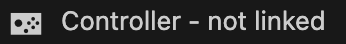 Eine Nahaufnahme der Controller-Anzeigen. Die erste Meldung lautet „Controller - verknüpft“, die zweite „Controller - nicht verknüpft“.