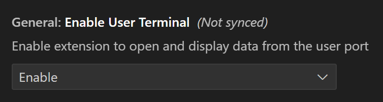 Dropdown-Liste „Benutzerterminal aktivieren“ mit der Auswahl „Aktivieren“.
