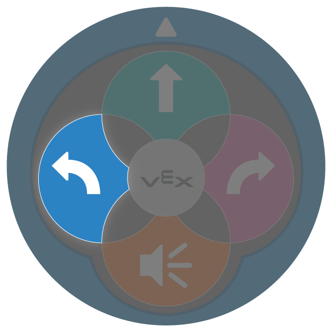 123 Robot'un solundaki sol buton vurgulanmıştır.
