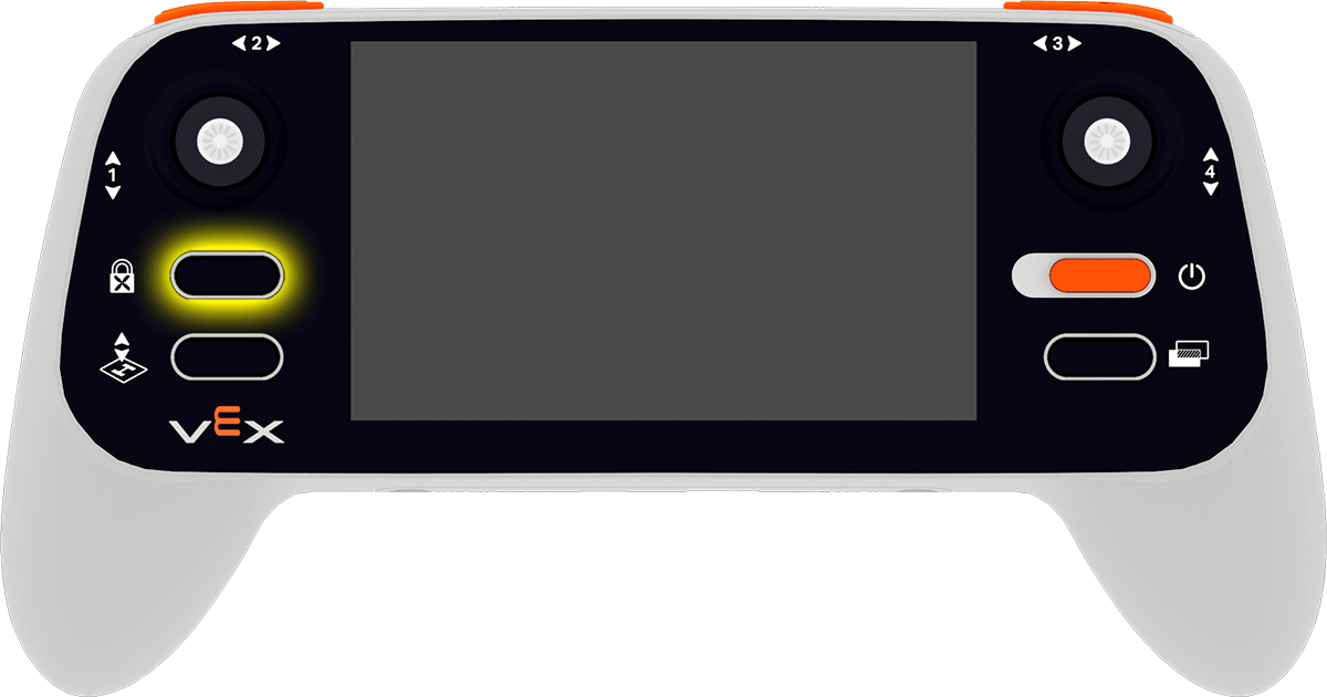 Controller with its Propeller Lock button highlighted to the left of the screen.