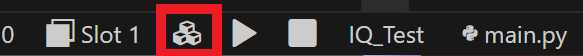 Build icon is highlighted on the VS Code toolbar. This can be clicked to compile and download the project when there is no connected VEX device.