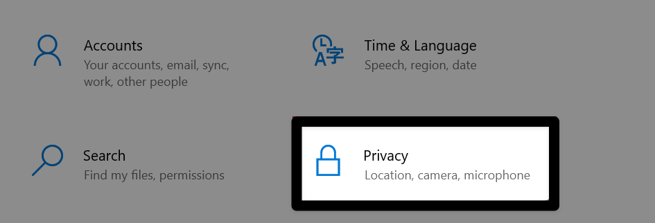 A menu of settings options are shown, and the Privacy option is highlighted.