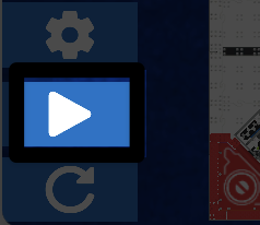 The start button in the form of a white arrow located in in the bottom left of the Playground window. It is the second button up from the bottom.